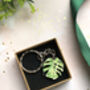 Plant Leaf Silver Plated Keyring Letterbox Gift Set, thumbnail 2 of 12