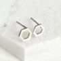 Tiny Sterling Silver Hexagon Stud Earrings, thumbnail 1 of 4