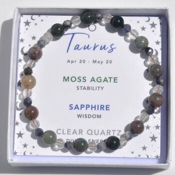 Taurus Zodiac Crystal Bracelet Birthday Gift For Her, 4 of 7