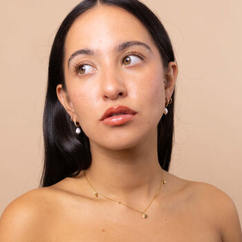 Anti Tarnish Pearl Drop Hoops | Detachable Pearl Charms, 3 of 6