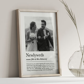 Personalised Newlyweds Print, Wedding Gift For Couple, 4 of 6