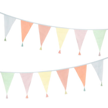 Pastel Cotton Fabric Bunting, 3m, 4 of 6