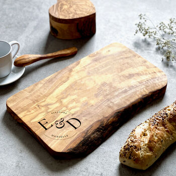 Personalised Olive Wood Cheeseboard Anniversary Gift, 2 of 9