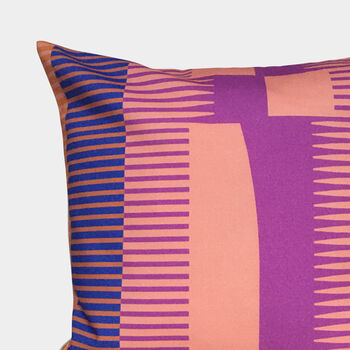 Square Combed Stripe Cushion Pink / Magenta, 2 of 2