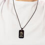 Dog Tag Black Steel St Christopher Necklace, thumbnail 2 of 6