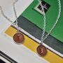 Handmade Personalised Leather And Silver Initials Charm Necklace, thumbnail 2 of 6