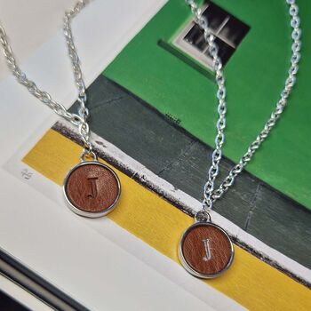 Handmade Personalised Leather And Silver Initials Charm Necklace, 2 of 6