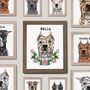 Personalised Memorial Portrait Print For Pitbull Owner, thumbnail 1 of 8