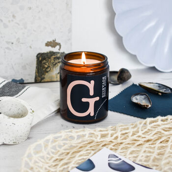 Bergamot, Geranium Lavender And Herb Initial Candle, 3 of 7