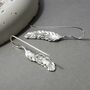 Sterling Silver Feather Drop Earrings, thumbnail 3 of 5