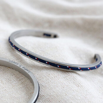 Men's Personalised Cord And Stainless Steel Bangle, 2 of 12