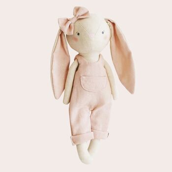 Pink Linen Soft Toy Bunny Rabbit, 3 of 5