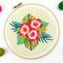 Tropical Flowers Embroidery Kit, thumbnail 1 of 8