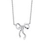 Silver Plated Ribbon Bow Crystal Necklace, thumbnail 3 of 4