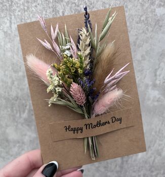Happy Mothers Day Card With Dried Flowers, 4 of 4