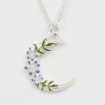Silver Nightshade Moon Pendant Necklace, 3 of 8