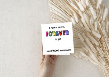 Wood Five Year Anniversary Card, 4 of 7