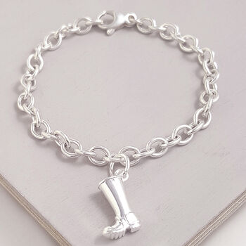 Welly Boot Personalised Silver Charm, 4 of 9
