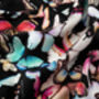 Pure Silk Designer Scarf Luxury Butterflies Black 90cm, thumbnail 3 of 5