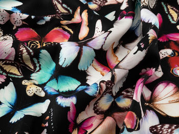 Pure Silk Designer Scarf Luxury Butterflies Black 90cm, 3 of 5