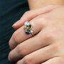 Sterling Silver Faceted Gemstone Cluster Ring, thumbnail 5 of 9
