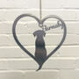 Personalised Dog Silhouette Steel Heart, thumbnail 4 of 4