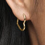 Yellow Gold Plated Heart Hoop Earrings, thumbnail 1 of 6