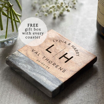 Personalised Engraved Couples Coaster, 2 of 5