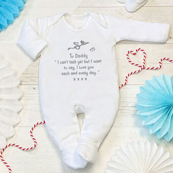 'Dad To Be' Sleepsuit Stork Mail From Mummy's Tummy, 8 of 12