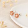 Rose Gold Plated August Birth Flower Poppy Stud Earrings, thumbnail 4 of 6