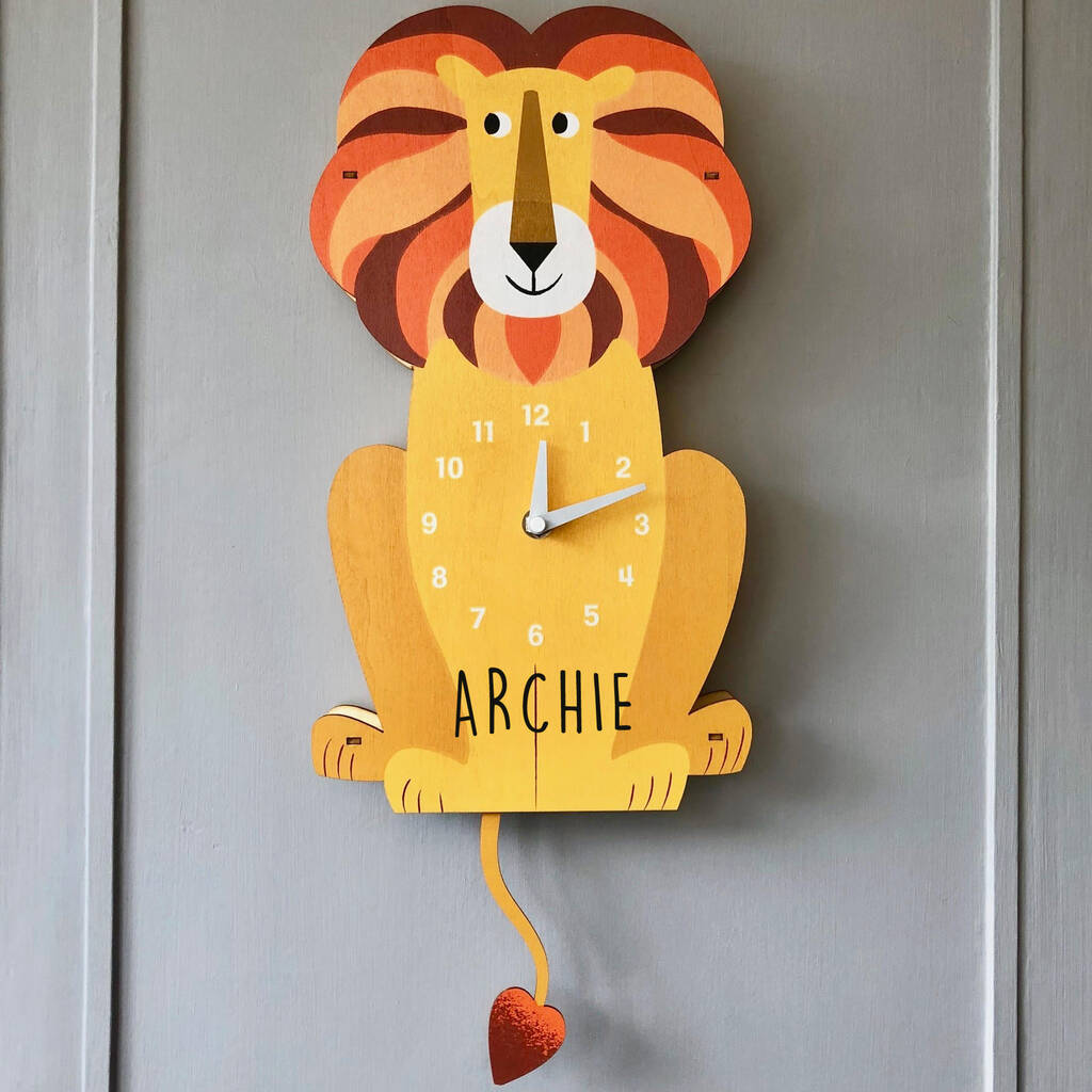 Personalised Children's Wooden Clock By Pink Pineapple Home & Gifts