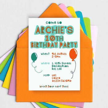 Party Invitations For Girls And Boys, 4 of 8