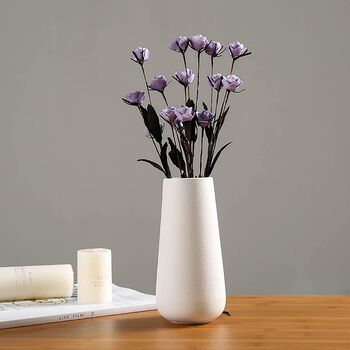 Ceramic Modern White Flower Vase, 3 of 3