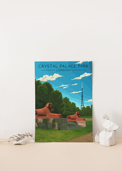 Crystal Palace Park London Travel Poster Art Print, 3 of 7