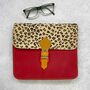 Recycled Leather Animal Print Crossbody Clutch Bag, thumbnail 7 of 10