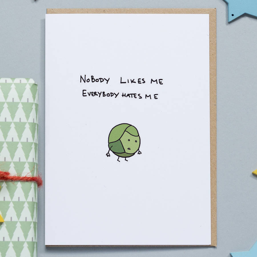 'nobody likes me' brussel sprout card by hole in my pocket ...