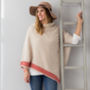 Oatmeal Knitted Lambswool Poncho, thumbnail 1 of 10
