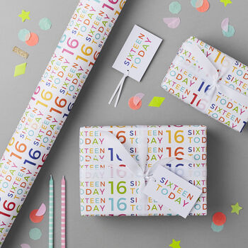 16th Birthday Wrapping Paper Set, 2 of 8