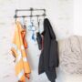 Metal Coat Rack Wall Mounted Pipe Hooks Home Storage, thumbnail 9 of 11