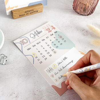 Personalised Desk Calendar | Custom Start Month, 4 of 6
