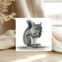 Grey Squirrel Countryside Wishes Greeting Card, thumbnail 1 of 5