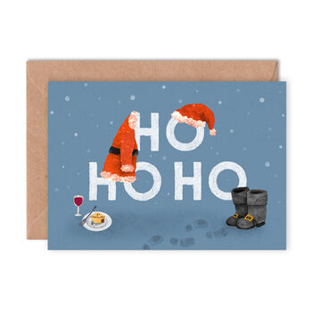 'Ho Ho Ho' Illustrated Christmas Card, 2 of 2