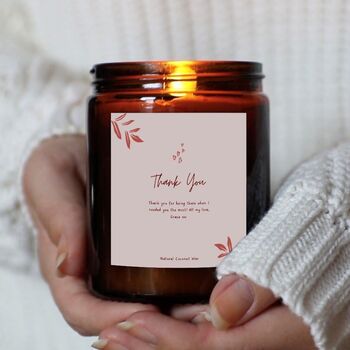 Thank You Personalised Candle Gift, Natural Coconut Wax, 2 of 3