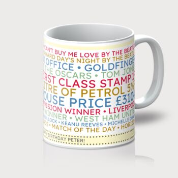 Personalised 60th Birthday Mug Gift 1964, 9 of 12