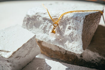 Rose Quartz Nugget Necklace Real 18k Gold Plated Gift, 3 of 5