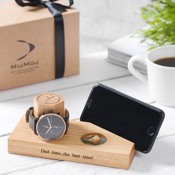 Personalised Bedside Watch Stand With Photo Frame, 5 of 9