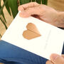 Personalised 7th Copper Anniversary Origami Heart Card, thumbnail 2 of 4