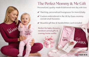 Personalised Baby And Mommy Gift Set, New Mom Gift, Matching 2pcs Set And Zip Romper , Perfect For Mother's Day, Baby Shower, 11 of 12