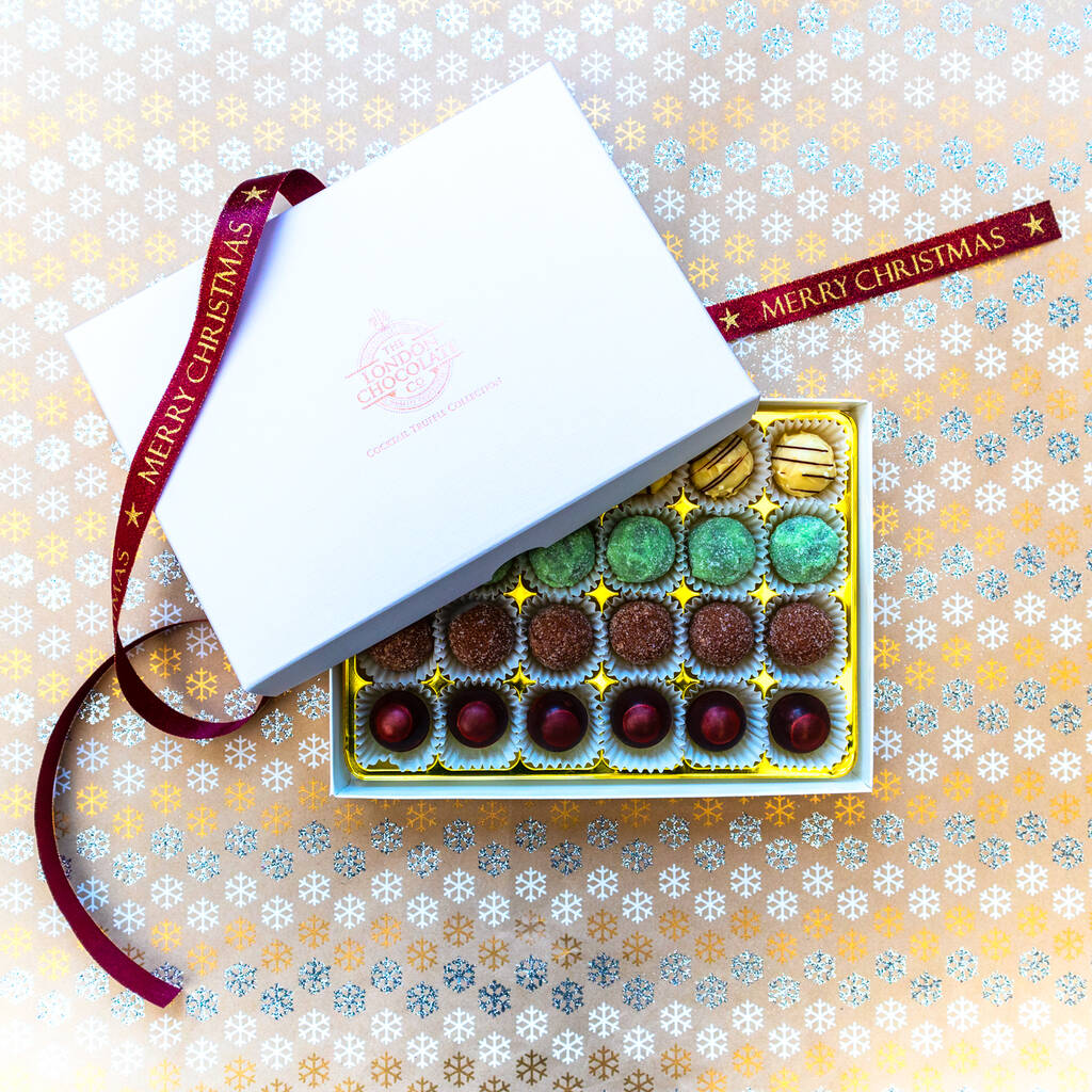 cocktail collection chocolate truffle gift box by the london chocolate