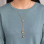 Gold Plated Acorns Long Lariat Necklace, thumbnail 1 of 5